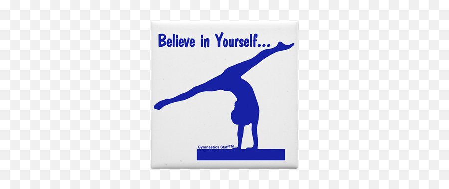 Gymnastics Tile Coaster - Believe Gymnastics Poster Emoji,Cartwheel Emoji