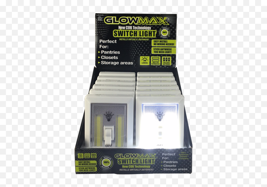 Glowmax 200 Lumen Cob Cordless Light Switch - Display Of 12 Box Emoji,Lighting Emoji