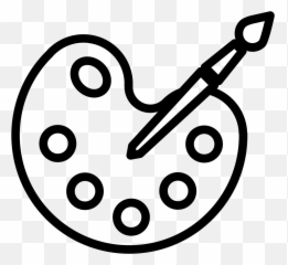 Creative clipart paint palette - Paint Brush Outline Png Emoji