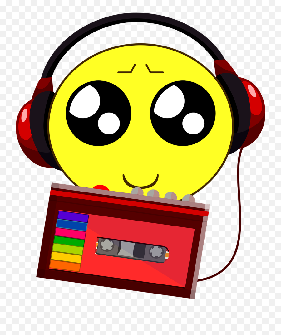 Music Cassette Listen To Music Emoticon Retro - Cartoon Listening To Music Png Emoji,Ghost Emoticon