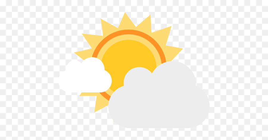 Vector Png Weather - Sunny And Cloudy Icon Flat Png Emoji,Weather Emoticons