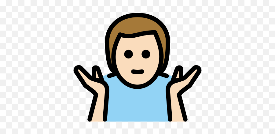 U200d Man Shrugging Light Skin Tone Emoji - Women Shrugging Clipart,Emoji Man Meme