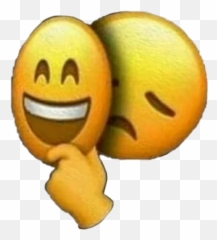 Face Fake Fakesmile Fakehappy Idk Smile Heart Broken - Happy And Sad Stickers Emoji,Fake Smile Emoji