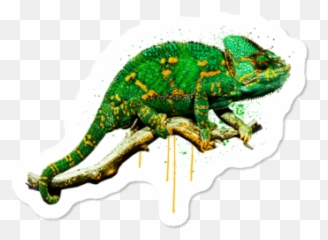 Funny Fish Tank Emoji Design Sticker By - Common Chameleon,Chameleon Emoji