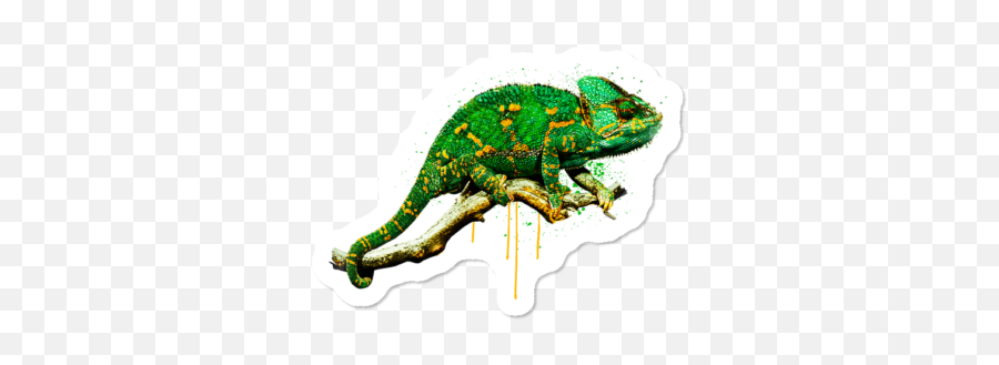 Funny Fish Tank Emoji Design Sticker By - Common Chameleon,Chameleon Emoji