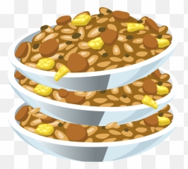 Rice Beans Plates Stacked Leftovers - And Png Emoji