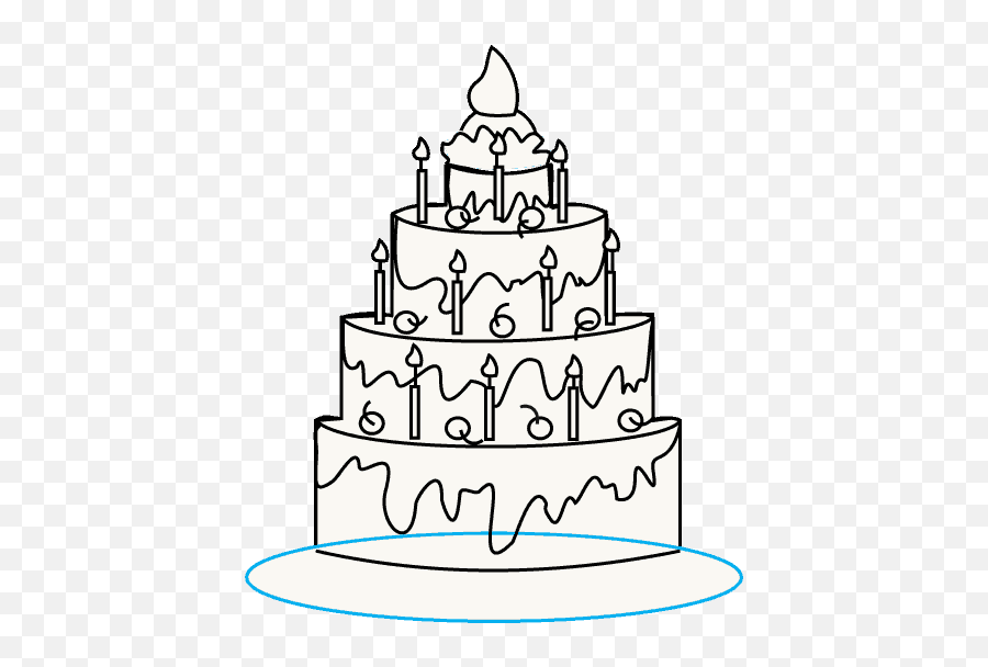 How To Draw A Cake - Easy To Draw Cakes Emoji,Cute Emoji Cakes