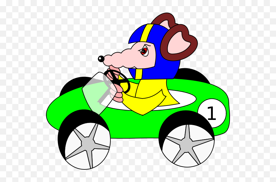 Mouse Driving A Car Vector Illustration - Rat In Car Cartoon Emoji,Emoji Game Formula One