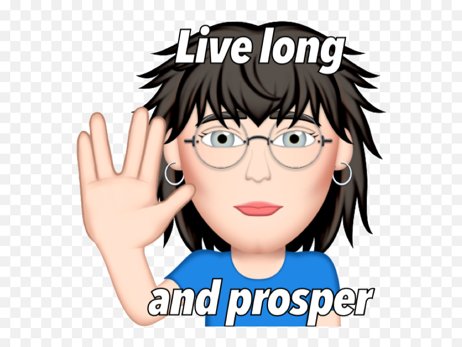 Woman Emojis Livelongandprosper Sta - Cartoon,Live Long And Prosper Emoji