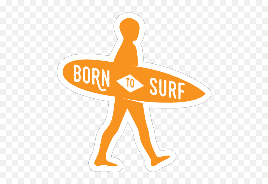 Born To Surf Surfing Sticker - Clip Art Emoji,Surfer Hand Emoji
