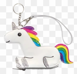 Rainbow Unicorn Purse Key Chain - Unicorn Purse Emoji,Metal Horn Emoji