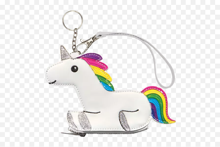 Rainbow Unicorn Purse Key Chain - Unicorn Purse Emoji,Metal Horn Emoji