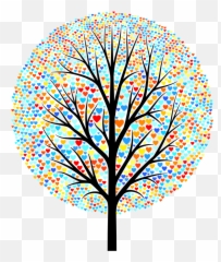 Download Free Png Hearts Tree - Bare Tree Silhouette Png Emoji,Rainbow Hearts Emoji
