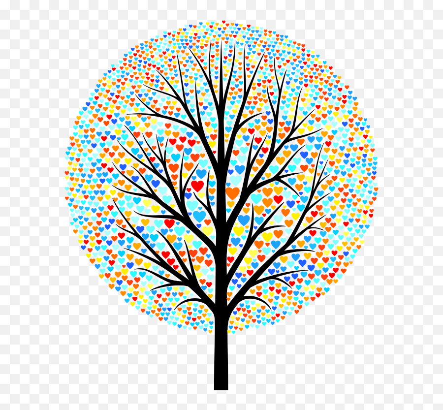 Download Free Png Hearts Tree - Bare Tree Silhouette Png Emoji,Rainbow Hearts Emoji
