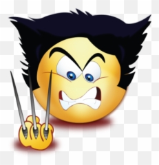 Angry Wolf Scissor Hands Emoji - Cartoon,Emoji Wolf