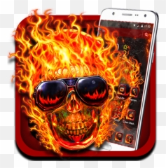 Cool Flame Skull Fire Skull 2d Theme - Flaming Skull Emoji,Flaming Emoji