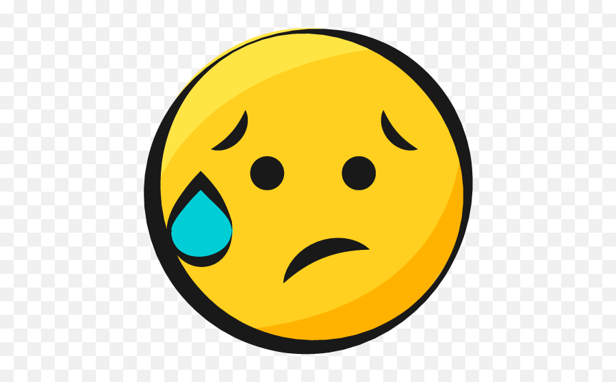 Smiley Jaune Emoji Yellow Inquiet Triste Worried Sad Image - Sad Emoji Gif Png,Sad Emoji