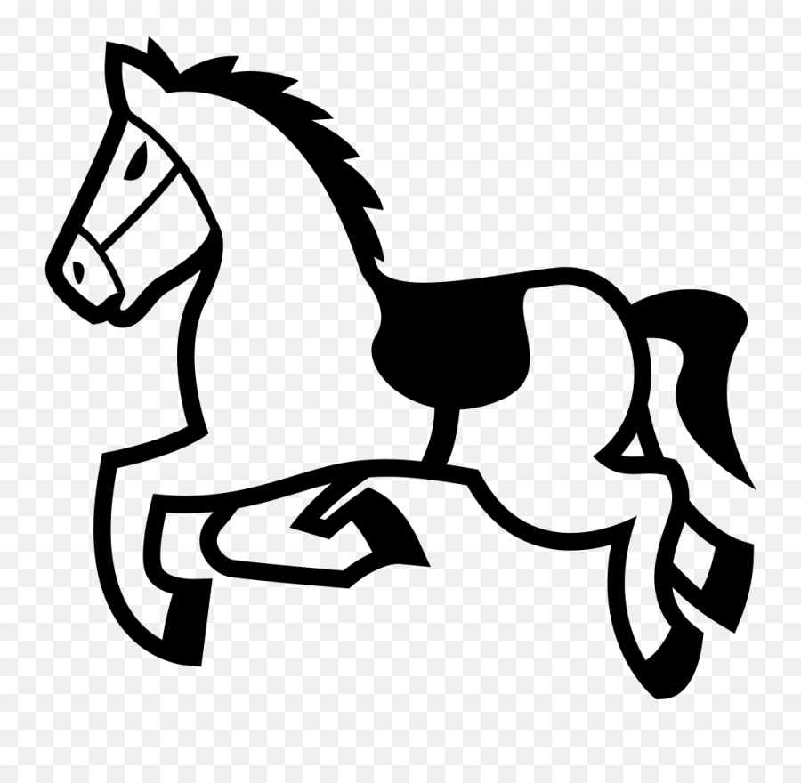 Emojione Bw 1f40e - Mane Emoji,Horse Emoji