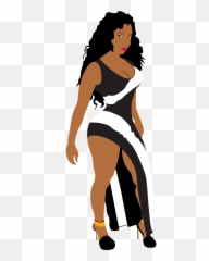 Hot Woman Slit Dress Maxi - Illustration Emoji