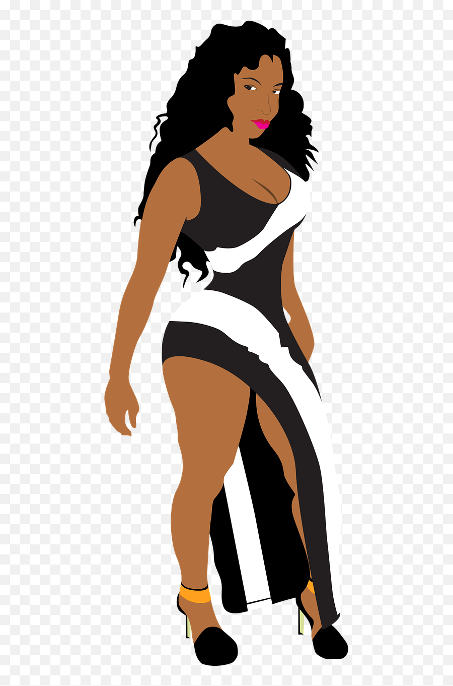 Hot Woman Slit Dress Maxi Dress Woman - Illustration Emoji,Steam Salty Emoticon