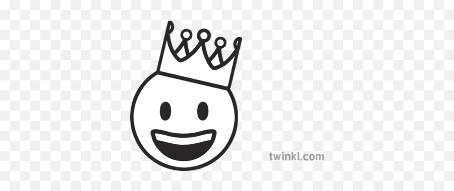 Crown Smile Emoji Christmas Festive Emote Happy Mojimaths - Cape Clipart Black And White,Black Crown Emoji