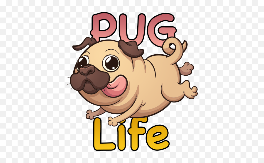 Pug Emoji Stickers Messages Sticker - Pug Cartoon,Pug Emoji