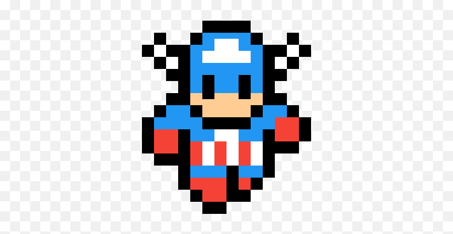 Pixilart - Captain America By Poptrop50 Easy Pixel Art Captain America Emoji,Captain America Emoji