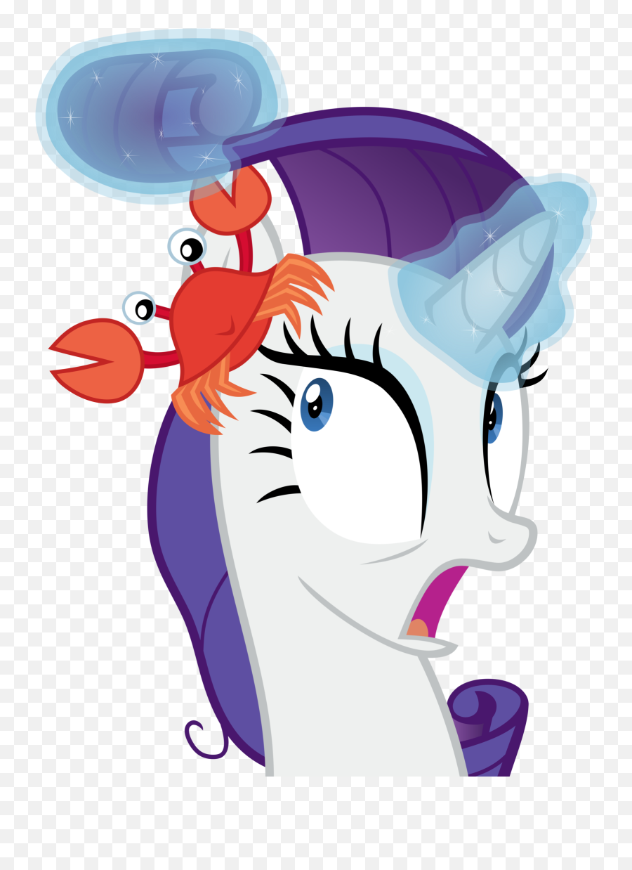 Rarity With A Crab In Her Mane By - Clip Art Emoji,Crab Emoji Meme