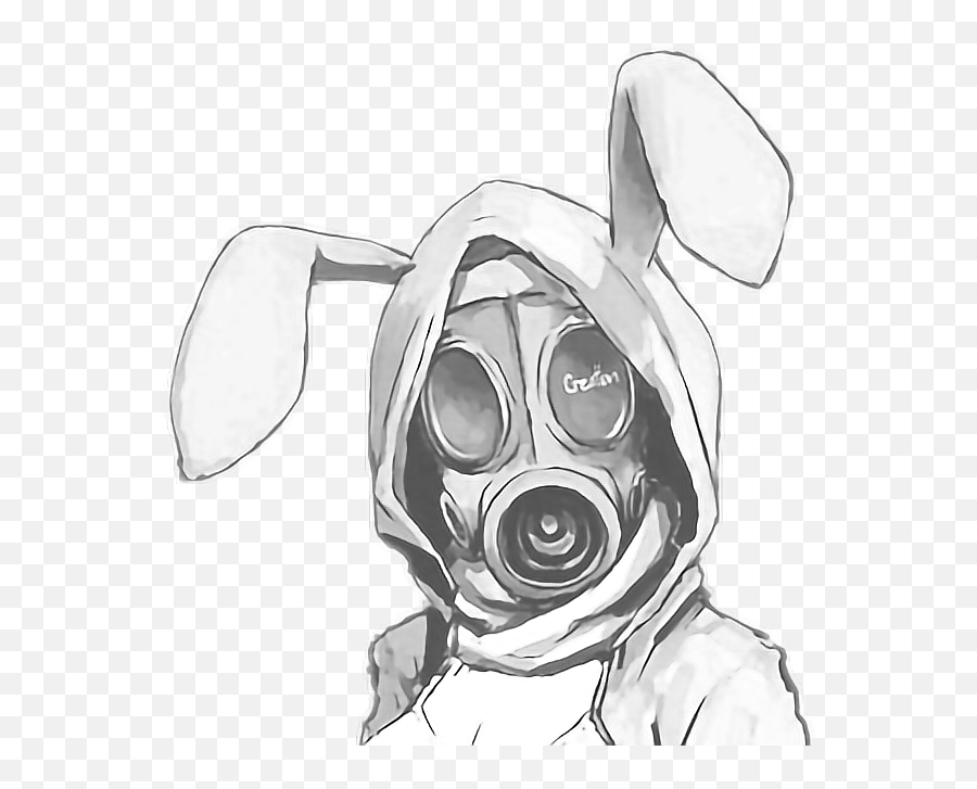 Gasmask Bunny Girl - Cool Gas Mask Drawing Emoji,Bunny Girl Emoji