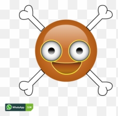 Horror Emoticon mit braunem Gesicht und Knochen WhatsApp - Whatsapp Emoji