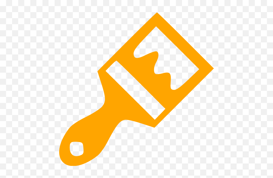 Orange Paint Brush Icon - Paintbrush Icon Png Emoji,Paintbrush Emoticon