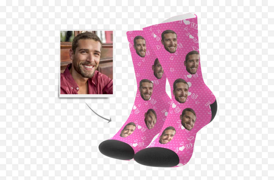 Custom Socks Of Love Personalized Face Photo Socks Costom - Sock Emoji,Emoji Socks