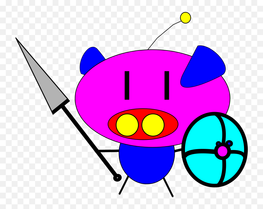 Png Pig Pig With Spear And Shield - Clip Art Emoji,Spear Emoji