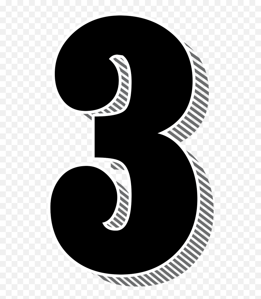 Numbers Three 3 Drop Shadow Typography - Number 3 Drop Emoji,Keyboard Emoticons List