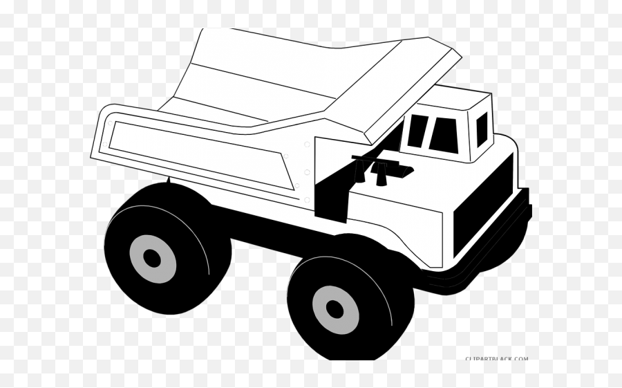 Concrete Clipart Dump Truck - Truck Toy Clip Art Black And White Emoji,Garbage Truck Emoji