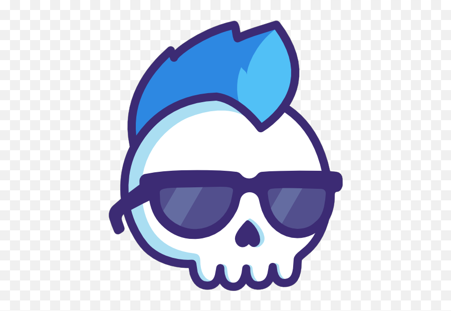 Mohawk Skull In Sunglasses Sticker - Skulls With Mohawk Emoji,Skull Emoji Text