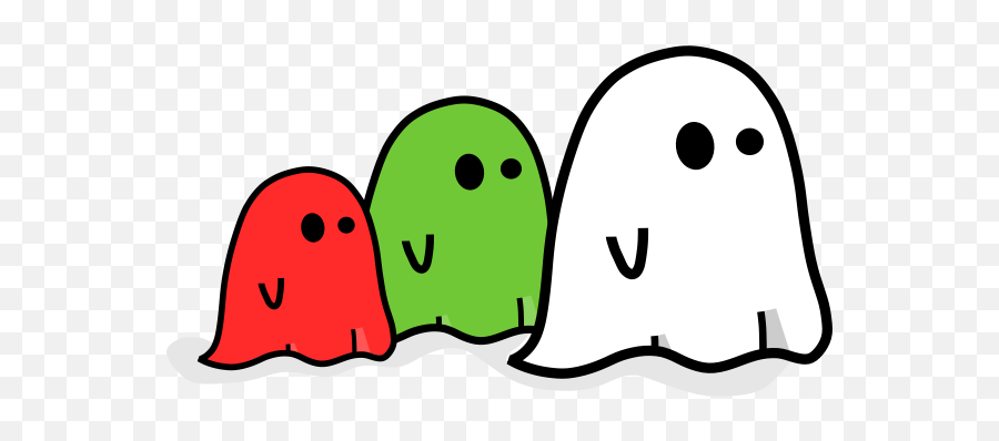 Three Colored Ghost - Red Green White Ghosts Emoji,Ghost Emoticon