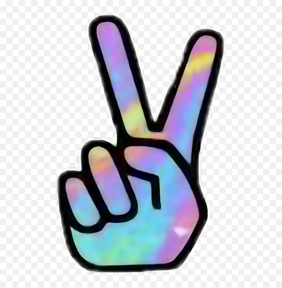 Peace Colorful Blue Black Tumblr Yellow Pink Purple Gre - Peace Sign Sticker Emoji,Black Peace Sign Emoji