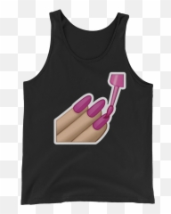 Download Men S Emoji Tank Top Nail Polish Just Black PNG - Uñas