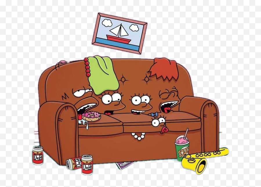 Sofa Sticker Challenge On Picsart - Cartoon Emoji,Couch Potato Emoji