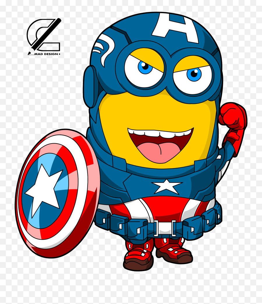 Captain America Clipart Minion - Minions Captain America Captain America Minion Emoji,Minion Emojis