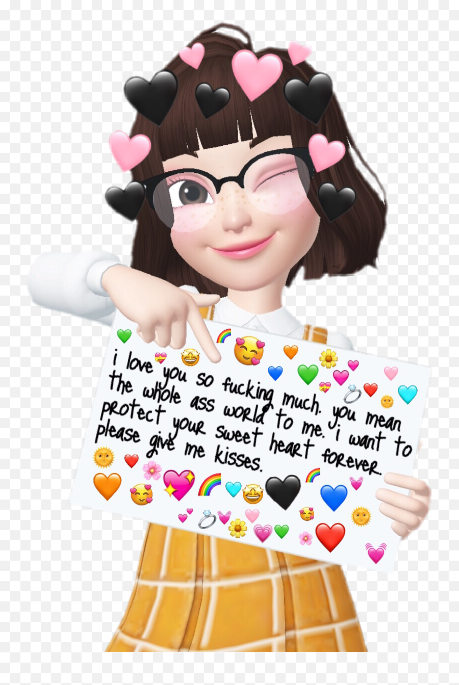 Cute Zepeto Aesthetic Sign Yellow White - Girl Emoji,What Do Different Color Heart Emojis Mean