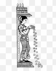 Line Art Hindu Wedding Clipart Black And White - Banana Tree Png Emoji