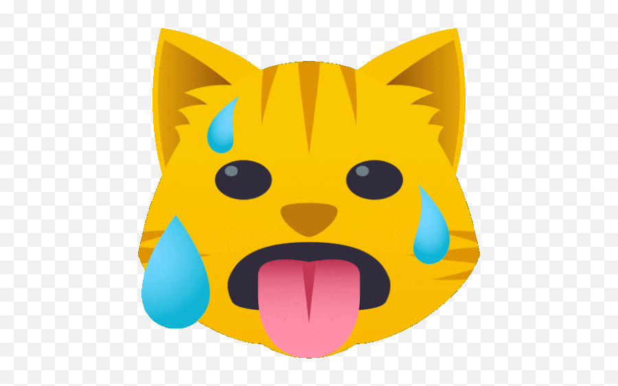 Sweating Cat Gif - Sweating Cat Joypixels Discover U0026 Share Gifs Gif Emoji,Sweating Emoji