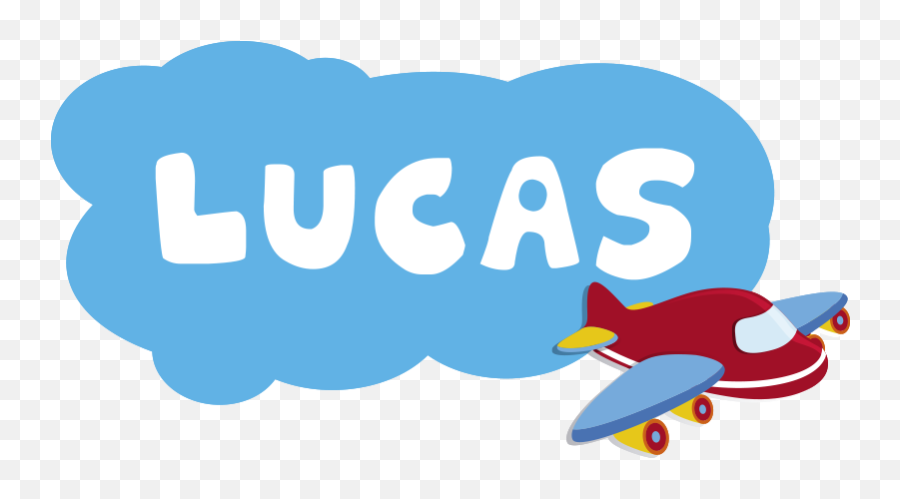 Named Airplane And Cloud Illustration Wall Art - Language Emoji,Baby Named Emoji