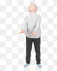 Blonde Little Boy Looking Sideways - Sweatpants Emoji,Emoji Pants For Boy
