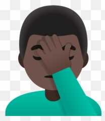 Dark Skin Tone Emoji - Transparent Background Face Palm