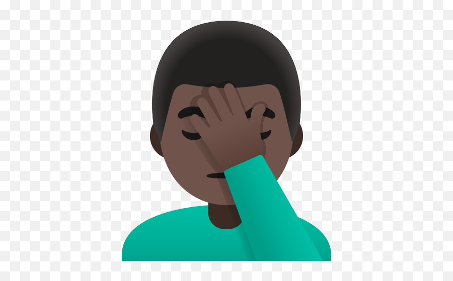 Dark Skin Tone Emoji - Transparent Background Face Palm Emoji,Faceplant Emoji