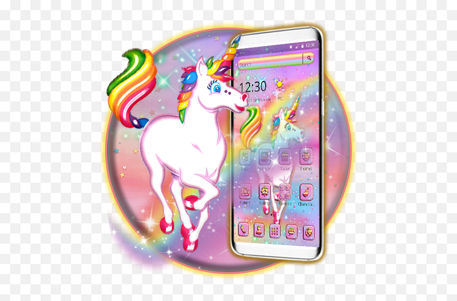 Shiny Unicorn Rainbow 2d Theme - Mane Emoji,Unicorn Emoji Android