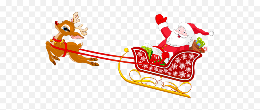 Santaclaus Santa Sleigh Reindeer - Transparent Santa In Sleigh Emoji,Sleigh Emoji